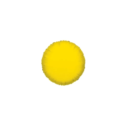 Palloncini Tondo Giallo mini shape 9" (22cm) in mylar, 5pz.