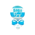 Palloncino Sonaglio Celeste Baby Boy super shape 36" (91cm) in mylar, 1pz.