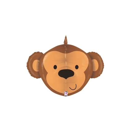 Palloncino Scimmia 3D super shape 27" (68cm) in mylar, 1pz.