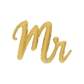 Palloncino MR Scritta Corsivo Oro super shape 39" (99cm) in mylar, 1pz.