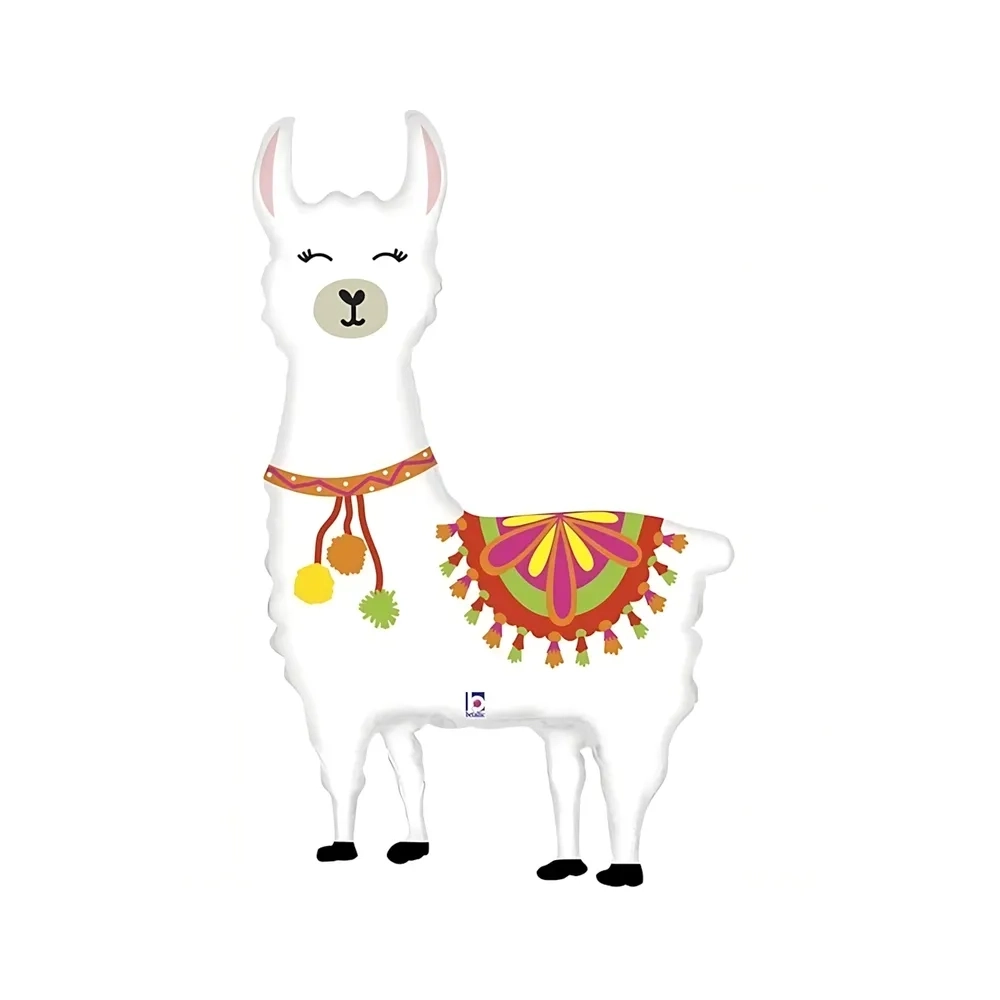 Palloncino Lama Bianco mega shape 45" (114cm) in mylar, 1pz.