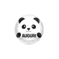Palloncino con Panda e scritta Auguri standard shape 18" (45cm) in mylar, 1pz.