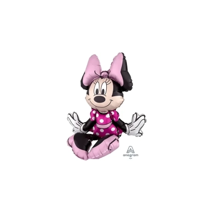 Palloncino 3D Topolina - Minnie Seduta standard shape 18" (45cm) in mylar, 1pz.