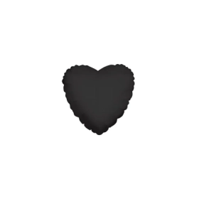 Palloncini Cuore Nero mini shape 9" (22cm) in mylar, 5pz.