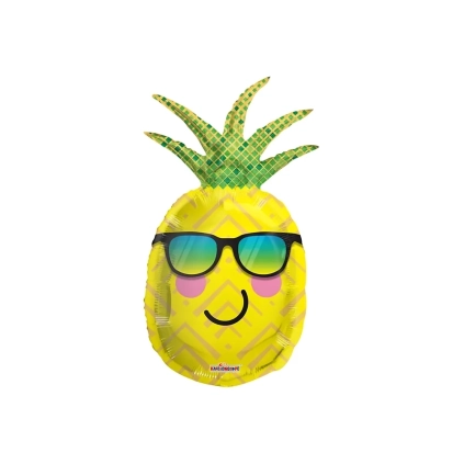 Palloncino Ananas con Occhiali super shape 36" (91cm) in mylar, 1pz.