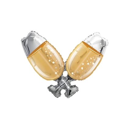 Palloncino Bicchieri con Champagne super shape 36" (91cm) in mylar, 1pz.