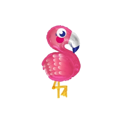 Palloncino Fenicottero super shape 28" (71cm) in mylar, 1pz.