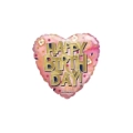 Palloncino a cuore Happy Birthday Gold Letters standard shape 18" (45cm) in mylar, 1pz.