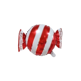 Palloncino Caramella a strisce Rosse super shape 25" (63cm) in mylar, 1pz.