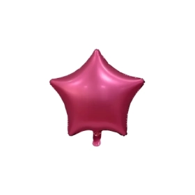 Palloncino Stella Fuxia Satinato standard shape 19" (48cm) in mylar, 1pz.