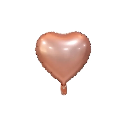 Palloncino Cuore Rosa Gold Satinato standard shape 18" (45cm) in mylar, 1pz.