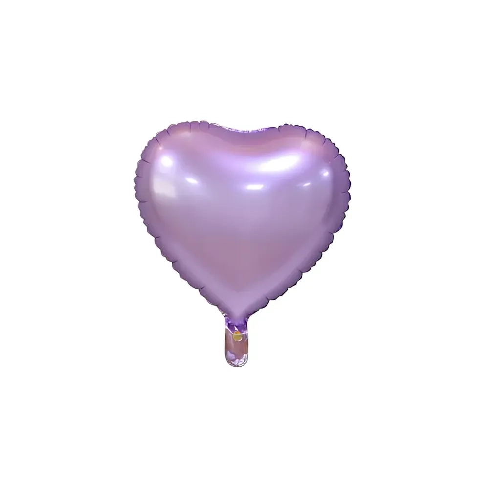 Palloncino Cuore Viola Chiaro Satinato standard shape 18" (45cm) in mylar, 1pz.