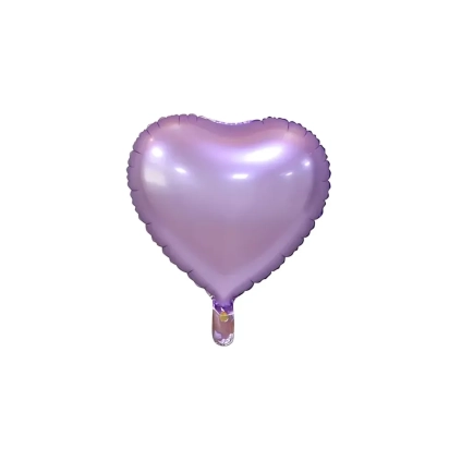 Palloncino Cuore Viola Chiaro Satinato standard shape 18" (45cm) in mylar, 1pz.