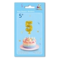 Palloncino numero 5 Oro micro shape 5" (12cm) in mylar, 1pz.