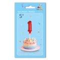 Palloncino numero 1 Rosso micro shape 5" (12cm) in mylar, 1pz.