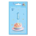 Palloncino numero 1 Celeste micro shape 5" (12cm) in mylar, 1pz.