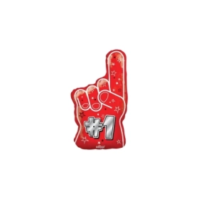 Palloncino Mano numero 1 Rosso standard shape 18" (45cm) in mylar, 1pz.