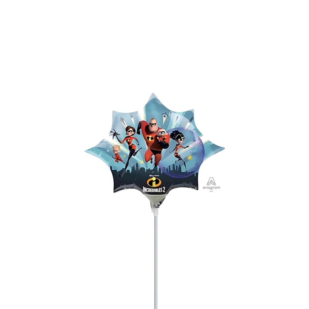 Palloncini Gli Incredibili 2 mini shape 9" (22cm) in mylar, 5pz.