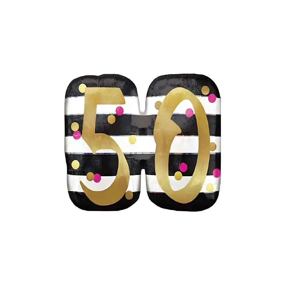 Palloncino 50 Pink & Gold super shape 25" (63cm) in mylar, 1pz.