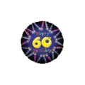 Palloncino Happy 60th Birthday con Candeline standard shape 18" (45cm) in mylar, 1pz.