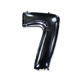 Palloncino numero 7 Nero super shape 40" (101cm) in mylar, 1pz.
