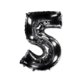 Palloncino numero 5 Nero super shape 40" (101cm) in mylar, 1pz.