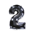 Palloncino numero 2 Nero super shape 40" (101cm) in mylar, 1pz.