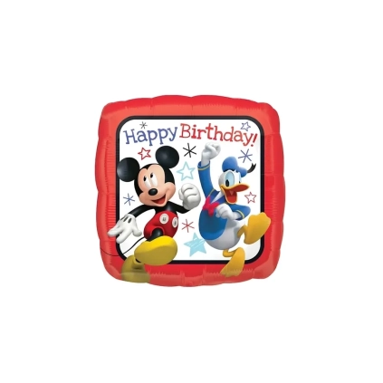 Palloncino Topolino e Paperino quadrato standard shape 18" (45cm) in mylar, 1pz.