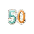 Palloncino numero 50 multicolor super shape 25" (63cm) in mylar, 1pz.