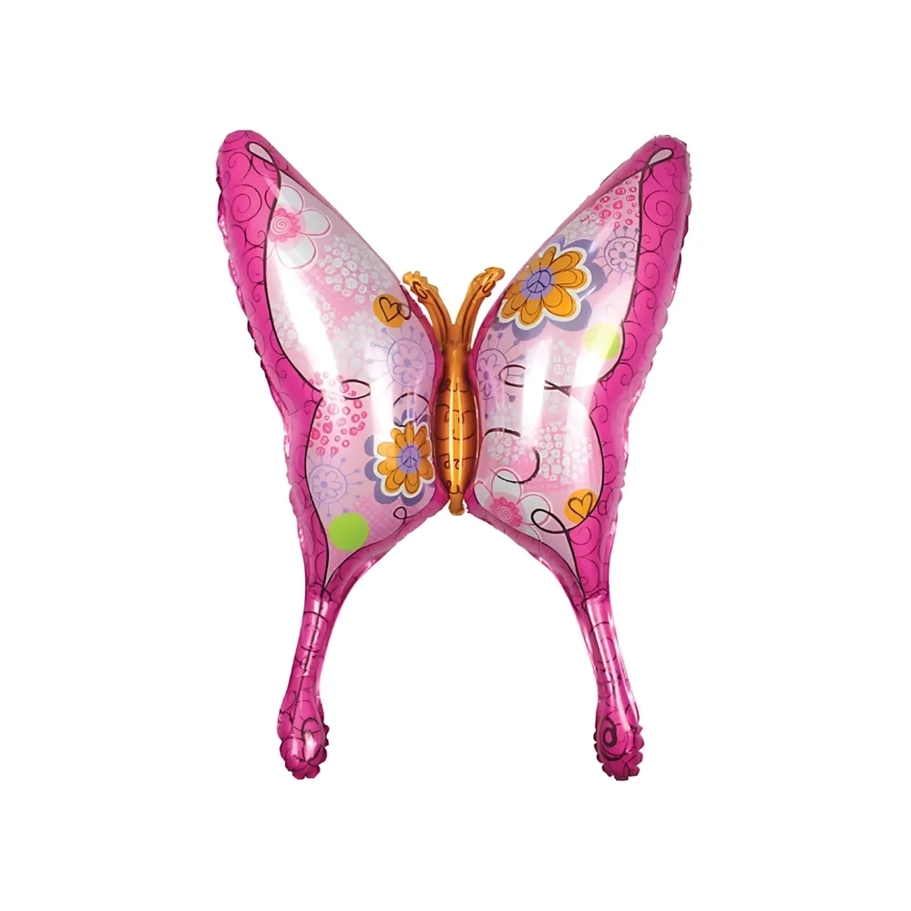 Palloncino Farfalla rosa e fucsia super shape 38" (96cm) in mylar, 1pz.