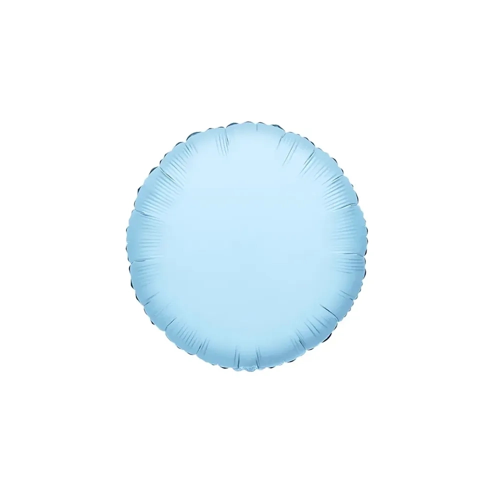 Palloncino Tondo Celeste Chiaro standard shape 18" (45cm) in mylar, 1pz.
