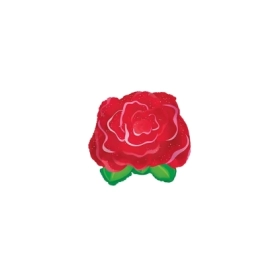 Palloncini Rosa Rossa mini shape 9" (22cm) in mylar, 5pz.
