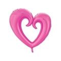 Palloncino Cuore Fucsia Stilizzato mega shape 42" (106cm) in mylar, 1pz.