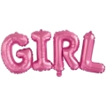 Palloncino Scritta GIRL Rosa super shape 33" (83cm) in mylar, 1pz.