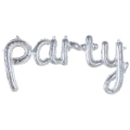 Palloncino Scritta olografica PARTY in corsivo super shape 32" (81cm) in mylar, 1pz.