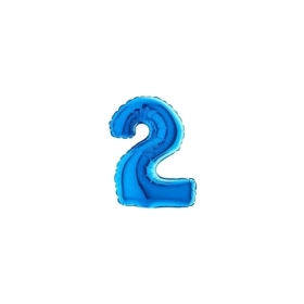 Palloncini numero 2 Blu micro shape 7" (17cm) in mylar, 5pz.