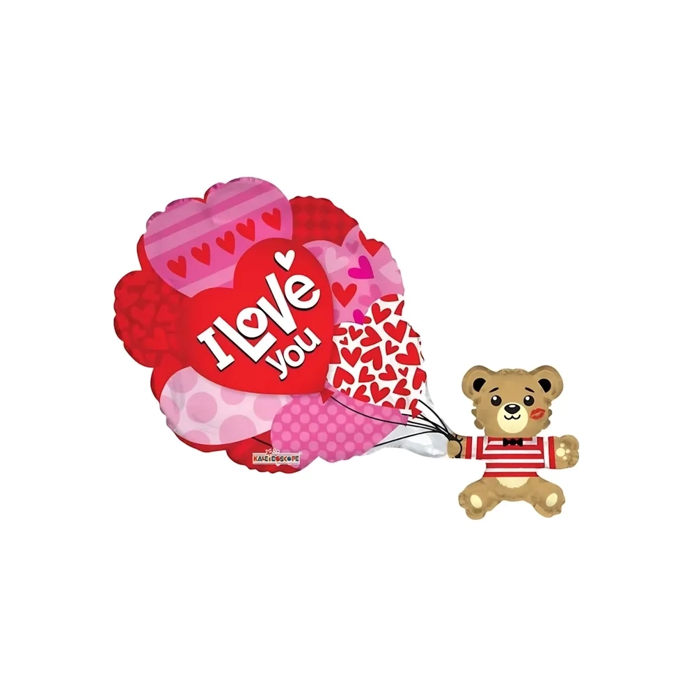 Palloncino Orso con Palloncini super shape 36" (91cm) in mylar, 1pz.
