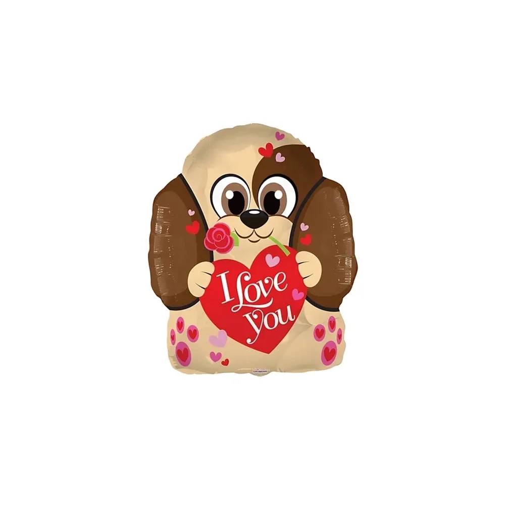 Palloncino I Love You Cagnolino standard shape 18" (45cm) in mylar, 1pz.