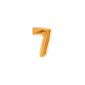 Palloncini numero 7 Oro micro shape 7" (17cm) in mylar, 5pz.