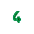 Palloncini numero 4 Verde micro shape 7" (17cm) in mylar, 5pz.