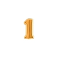 Palloncini numero 1 Oro micro shape 7" (17cm) in mylar, 5pz.