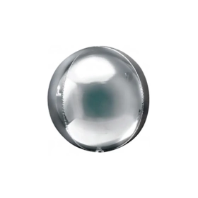 Palloncino Sfera Argento Linea Rocca standard shape 22" (55cm) in mylar, 1pz.