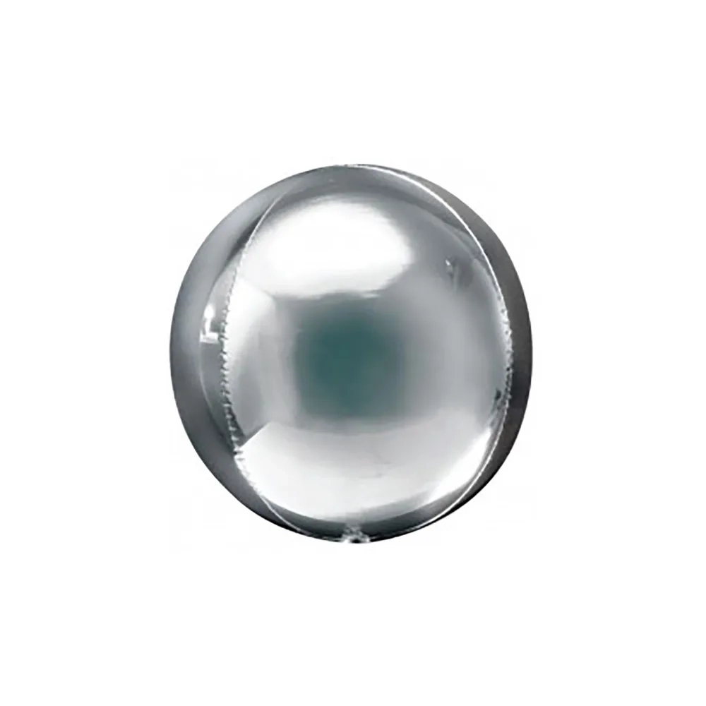 Palloncino Sfera Argento Linea Rocca standard shape 22" (55cm) in mylar, 1pz.