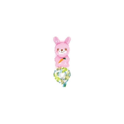 Palloncini Bracciale Coniglio Rosa mini shape 11" (27cm) in mylar, 10pz.