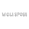 Palloncino scritta W Gli Sposi mini shape 14" (35cm) in mylar, 1pz.