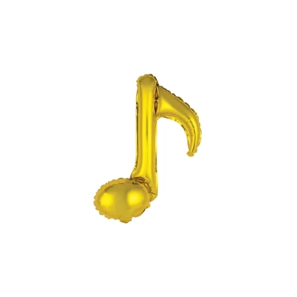 Palloncini Nota musicale oro standard shape 18" (45cm) in mylar, 5pz.