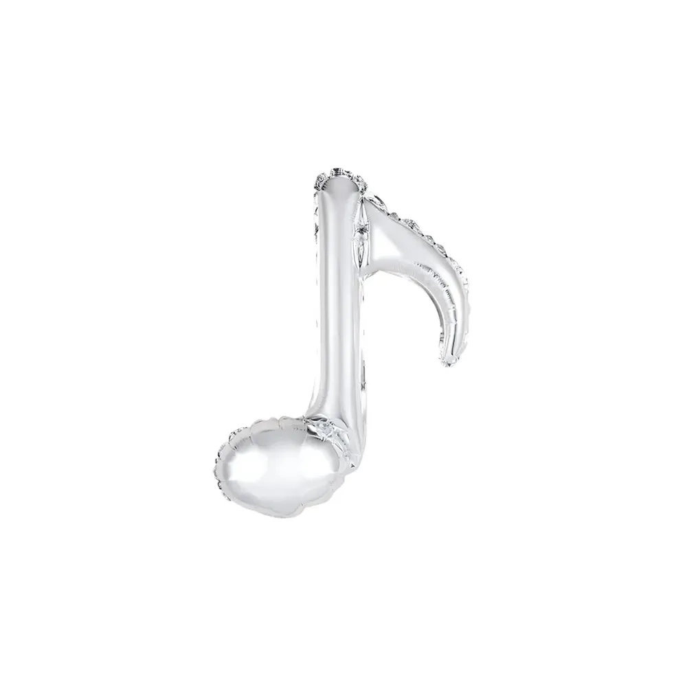 Palloncini Nota musicale argento standard shape 18" (45cm) in mylar, 5pz.