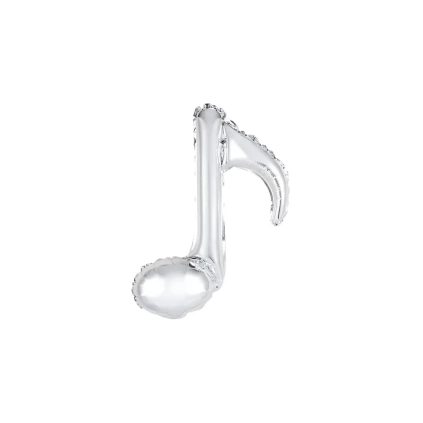 Palloncini Nota musicale argento standard shape 18" (45cm) in mylar, 5pz.