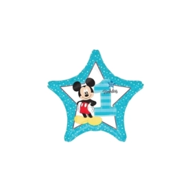 Palloncino Topolino 1 Compleanno Stella standard shape 18" (45cm) in mylar, 1pz.