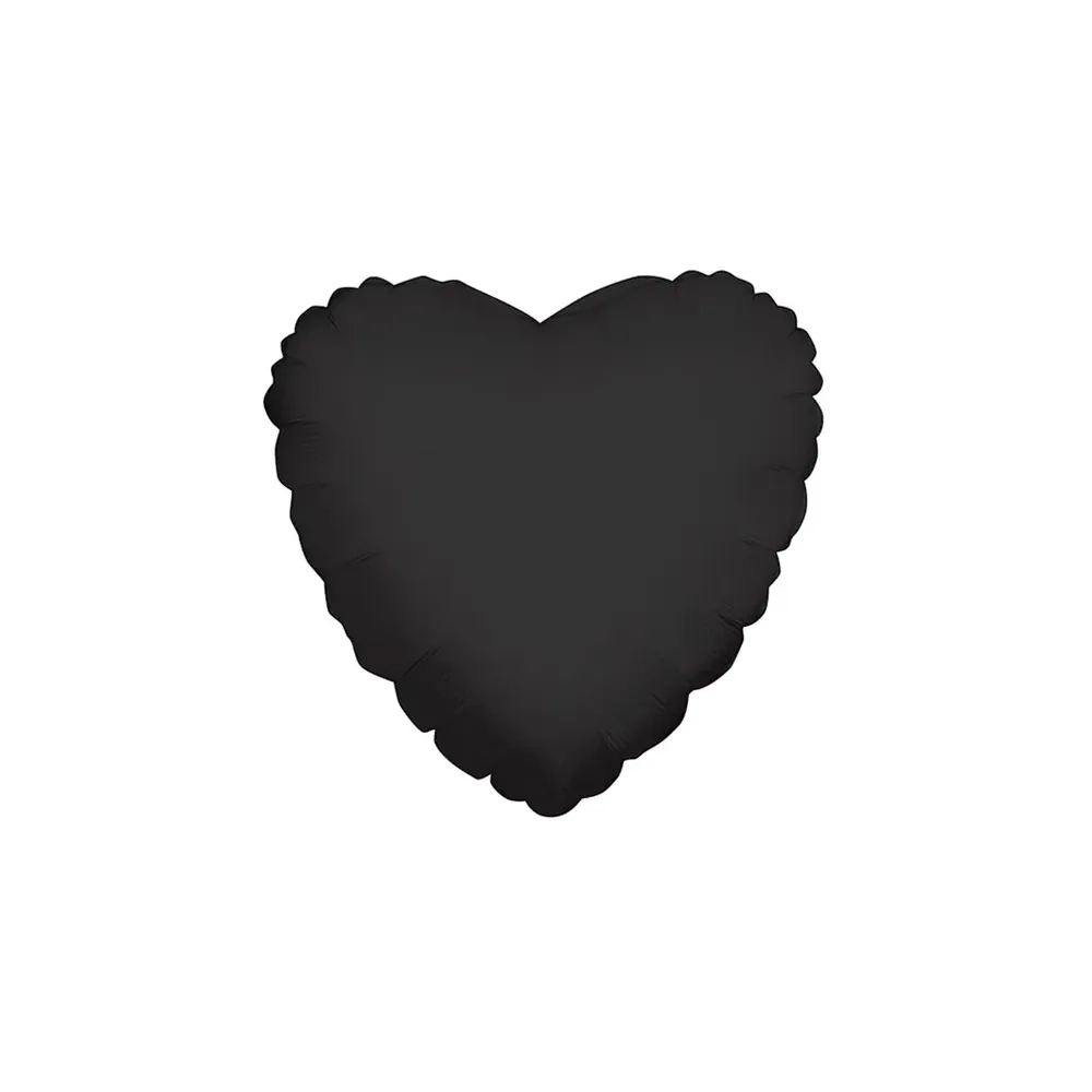 Palloncino Cuore Nero standard shape 18" (45cm) in mylar, 1pz.
